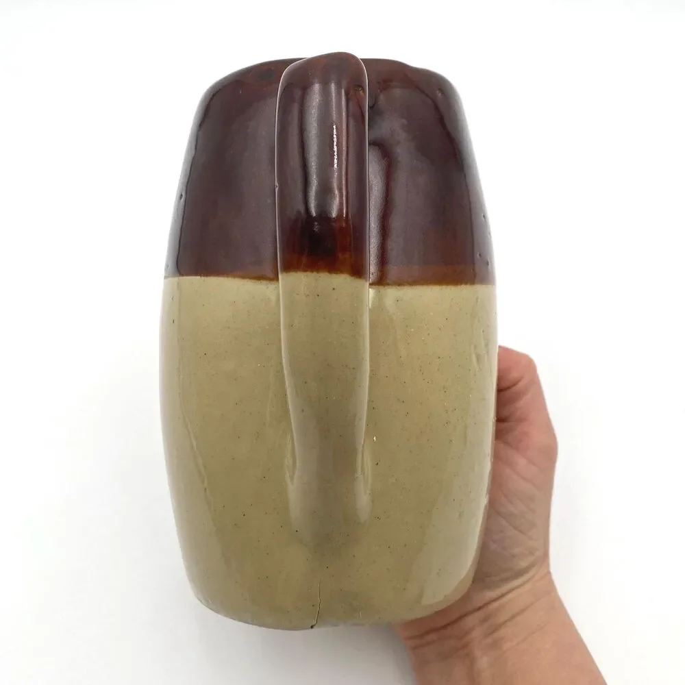 Zanesville Brown & Tan Stoneware Pitcher Rustic Table Setting